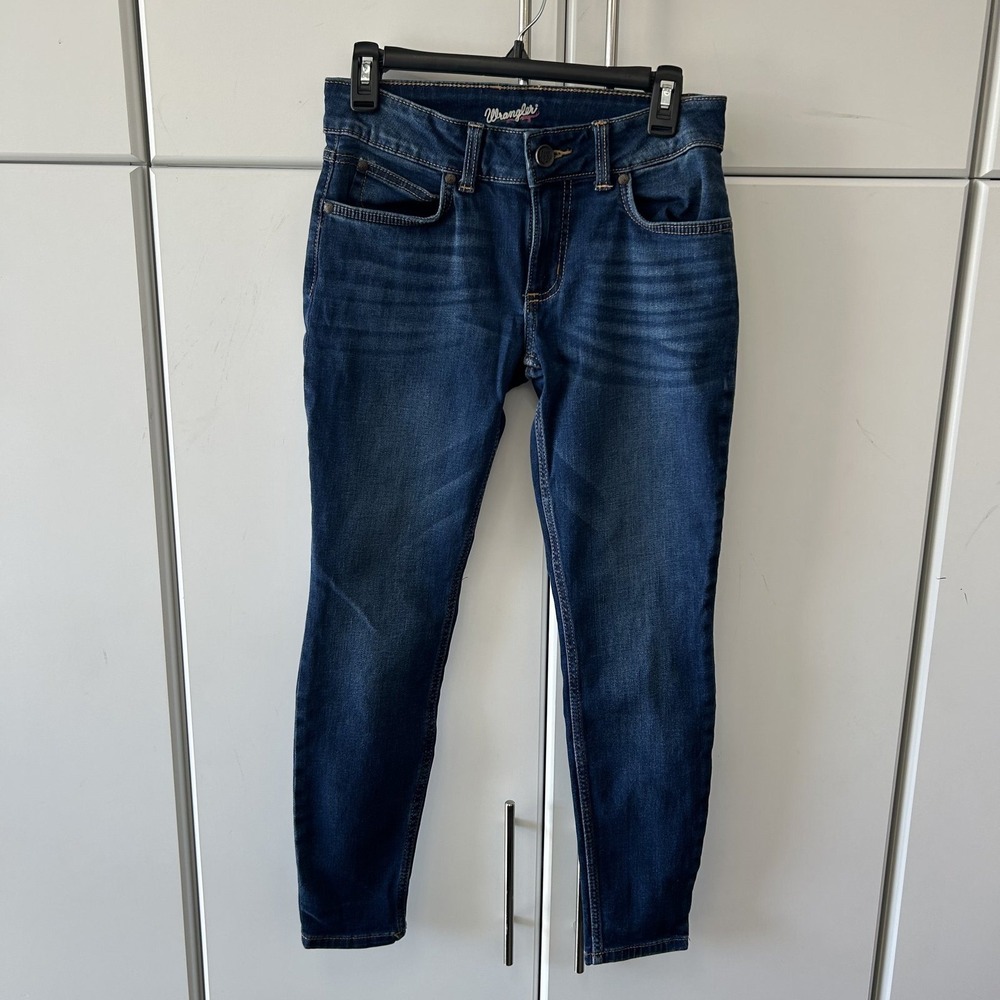 Wrangler Womens Skinny Jeans Dark Wash Denim 09MWSTR Size 3x28